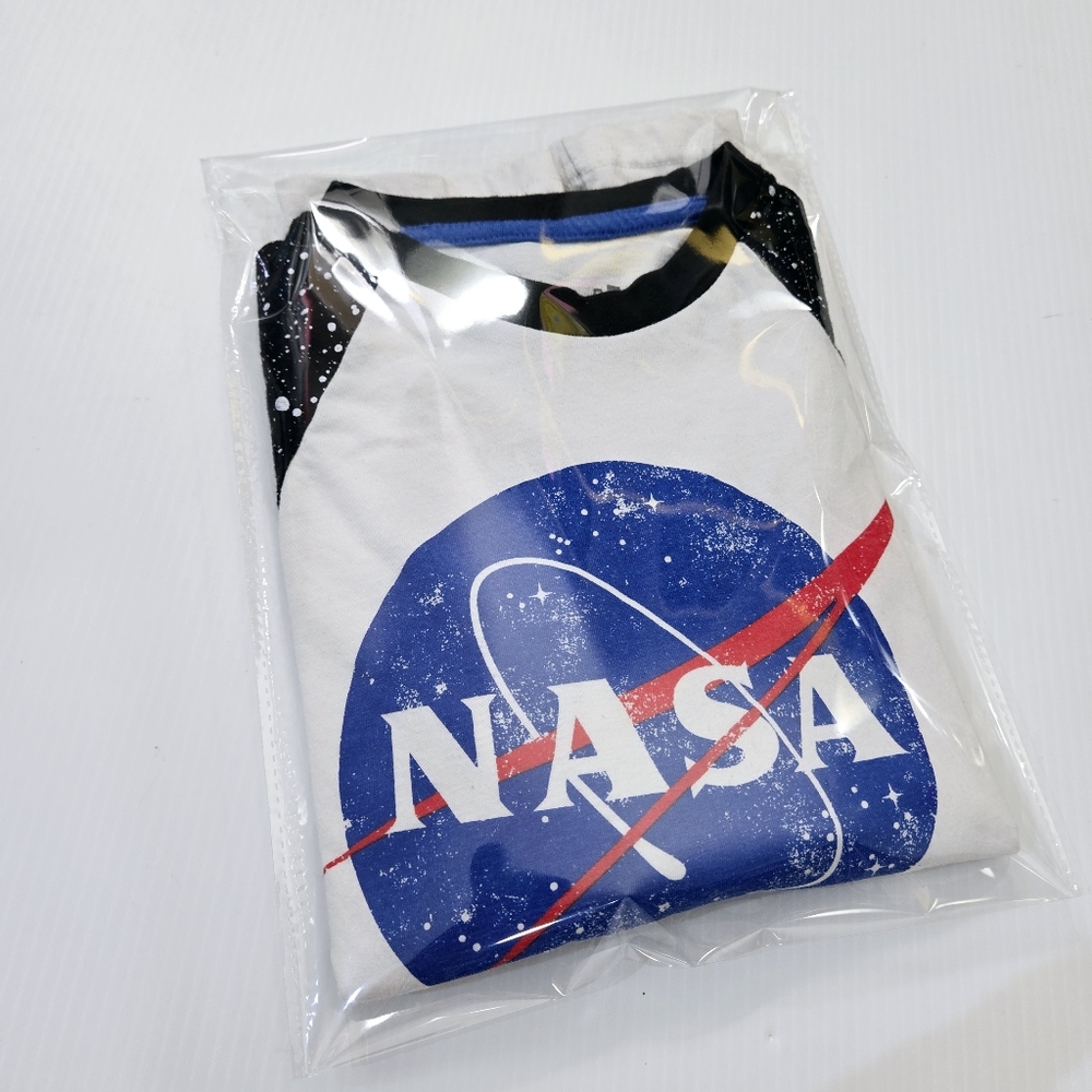 Buzz Aldrin- NASA Ragland Logo Kids Tshirt With Space Print 3/4 Sleeves Size M - Picture 5 of 5